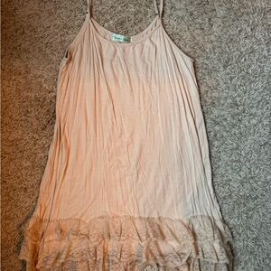 Southern Grace Cream Slip Dress with Ruffled Bottom